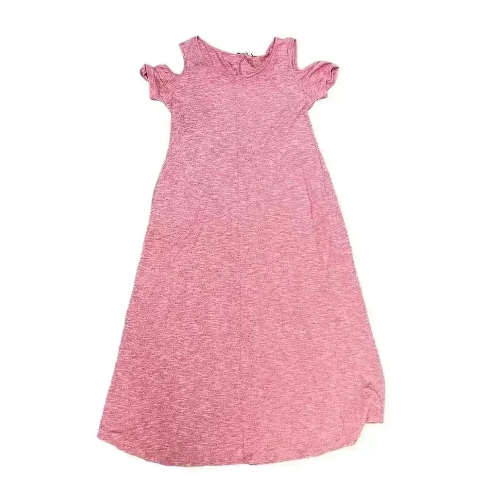 Soft Surroundings Heather Pink Maxi Cold Shoulder Dress